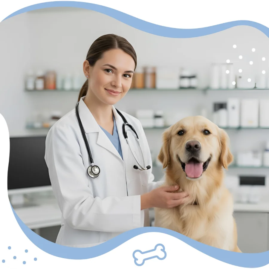 The Fittest Pet - happy dog with vet
